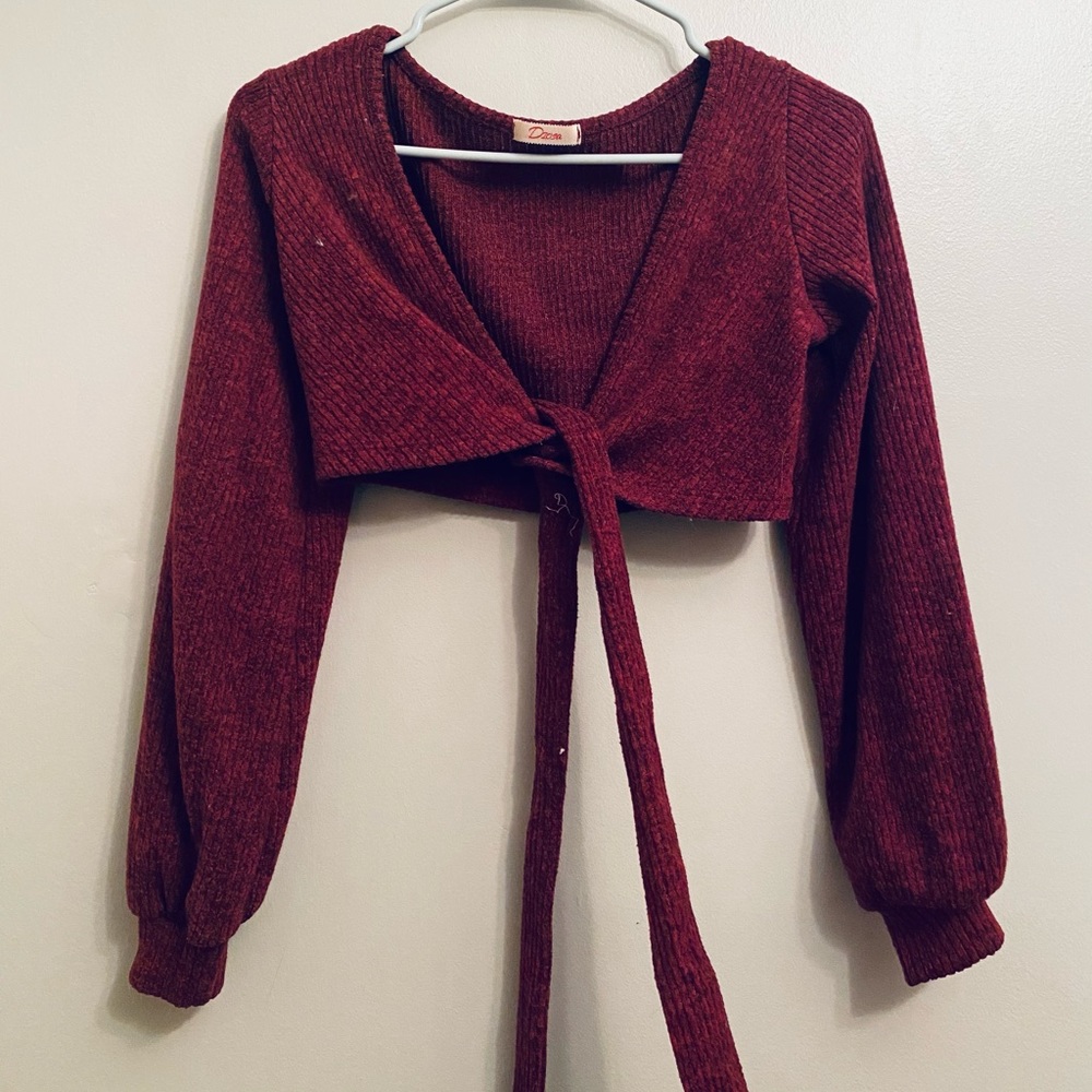 Burgundy two piece ribbed set